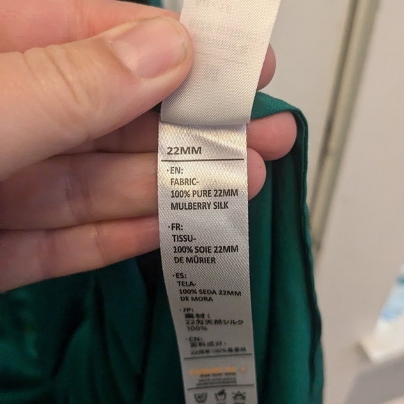 Slipintosoft 100% Mulberry Silk Green Midi Dress - Picture 6 of 6